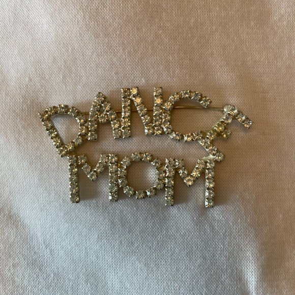 DANCE MOM" silver tone rhinestone pin/broach - Picture 3 of 3